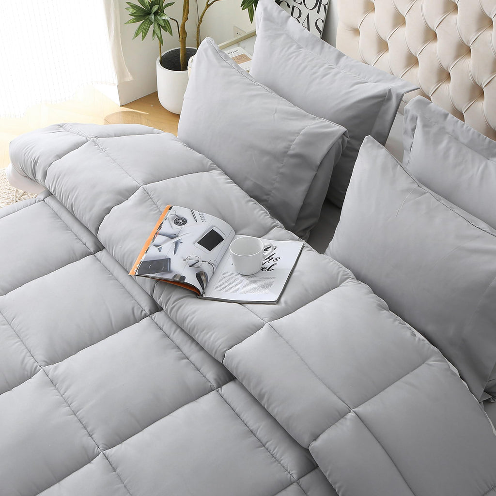 Jollyvogue Full Size Comforter Set, Ultra-Soft Full Size Bed Set, Full Comforter Sets, 7-Piece Bed In A Bag, Goose Down Alternat