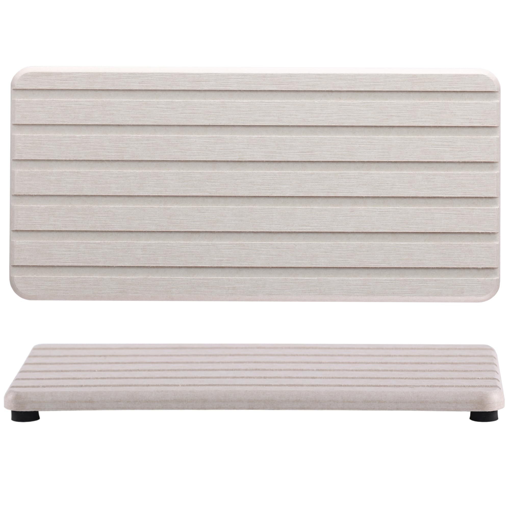 NiuYichee 2 PCS Water Absorbent Diatomite Coasters Rectangle(8.27x3.94), Grooved Design, Water Absorbing Stone Used for Hand Soa