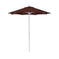 California Umbrella 7.5' Round Aluminum/Fiberglass Umbrella, Push Open, White Pole, Olefin Terrace Adobe