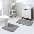 Hopopro Memory Foam Bath Mat Set, Extra Soft 2 Piece Bathroom Rugs Non Slip and Absorbent Mats, 17x24 Inches Floor Mat, 20x24 In