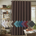 H.VERSAILTEX Room Darkening Linen Curtain for Sliding Door (100  W x 108  L) Extra Wide Burlap Textured Linen Room Divider Curta