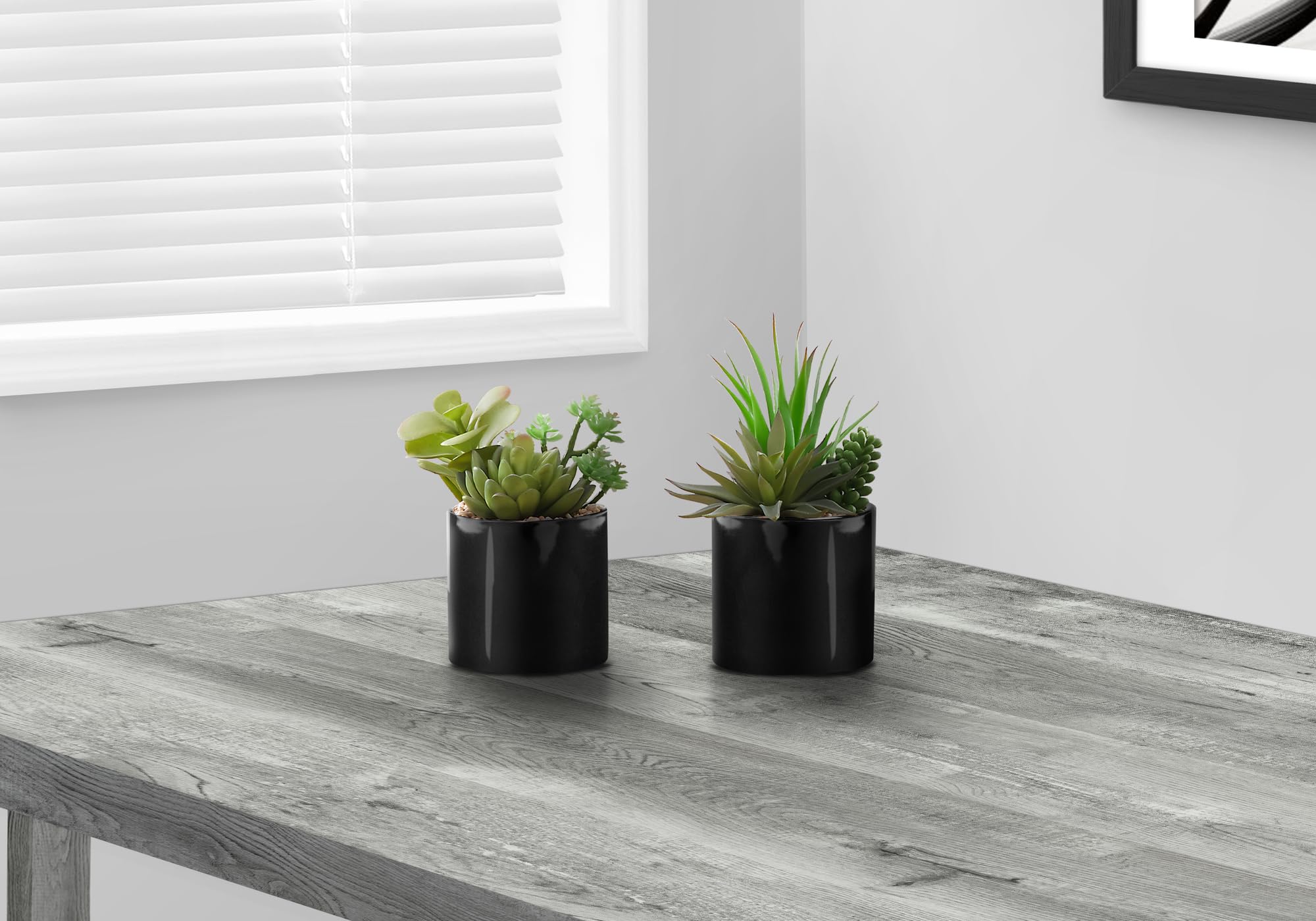 Monarch Specialties I 9554 Artificial Plant, 7' Tall, Succulent, Set of 2, Decorative, Green Plants