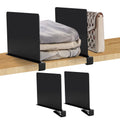 JOY DECOR 2 Pack Acrylic Matte Black Shelf Dividers for Closets Organization and Storage Adjustable Vertical Wood Shelf Closet S