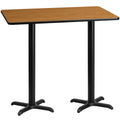 Flash Furniture Stiles 30'' X 60'' Rectangular Natural Laminate Table Top With 22'' X 22'' Bar Height Table Bases