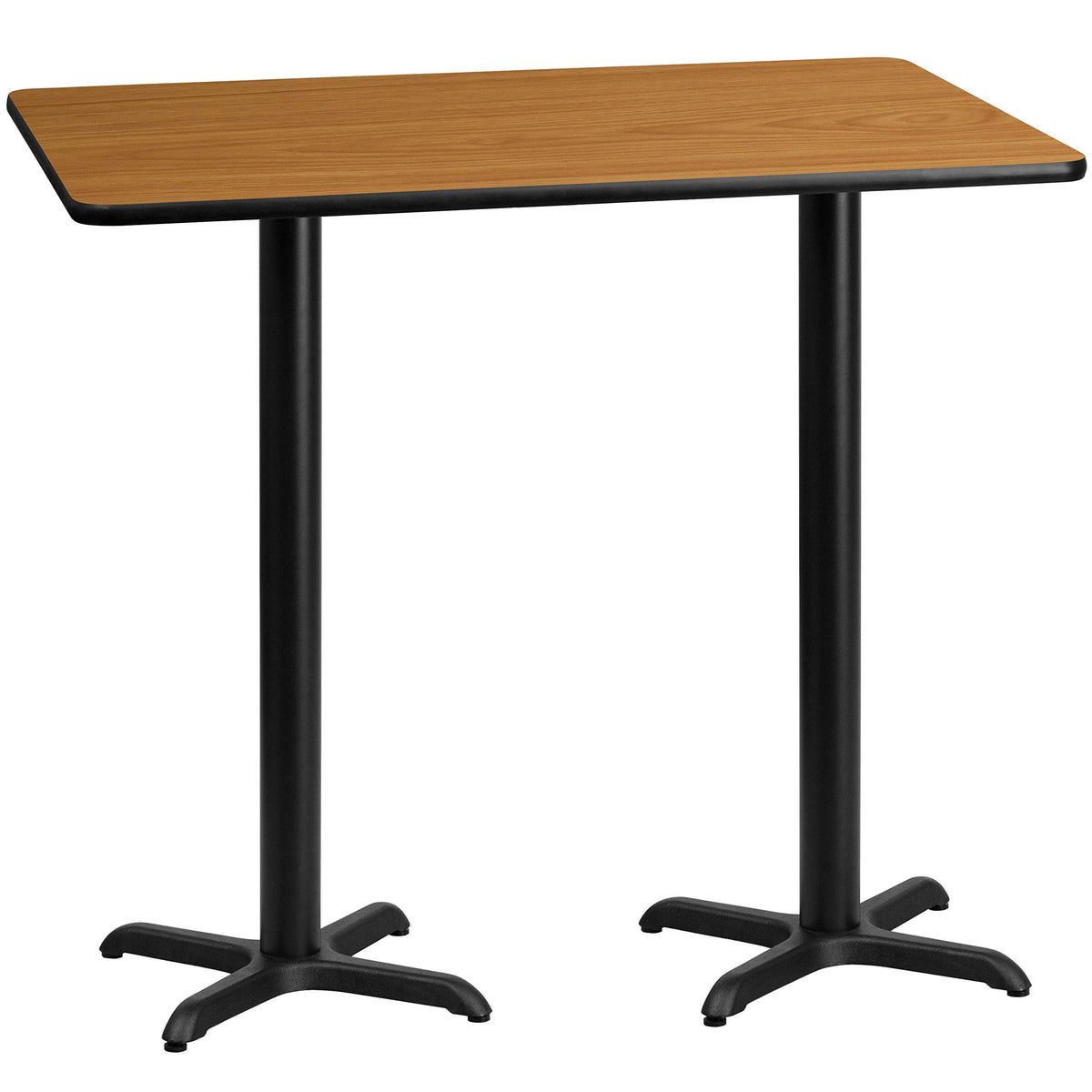 Flash Furniture Stiles 30'' X 60'' Rectangular Natural Laminate Table Top With 22'' X 22'' Bar Height Table Bases