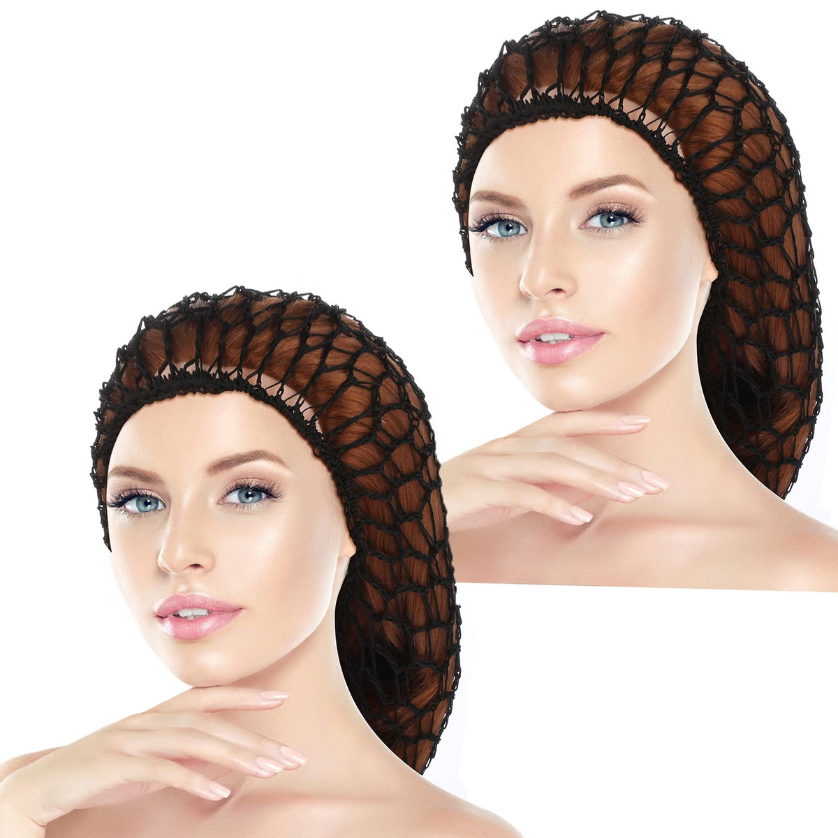 WLLHYF Mesh Hair Net Rayon Knit Snood Hat Crochet Hair Wraps Sleep Cap Mesh Soft Hairnet Large Hair Cover Ornament Accessory