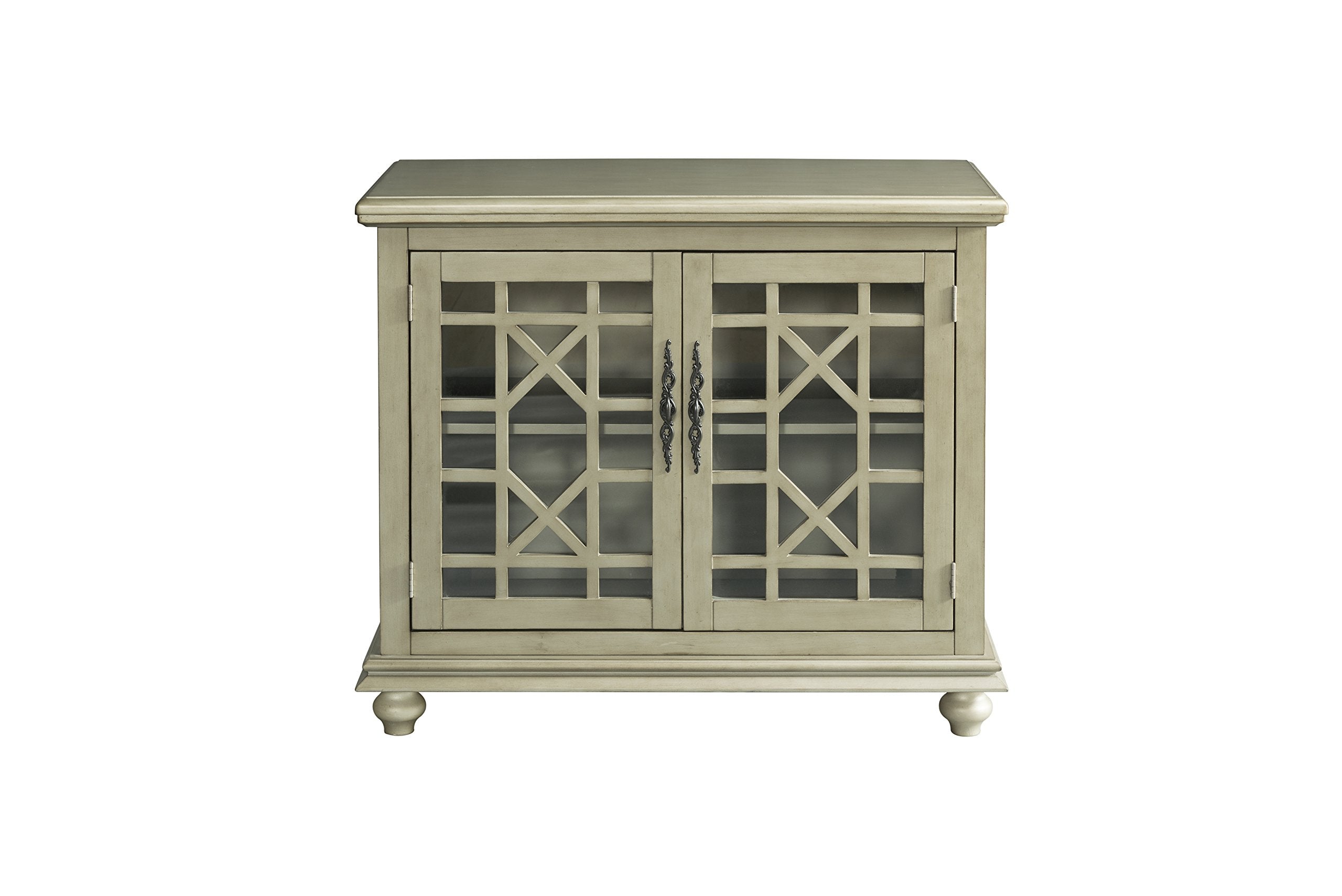 Martin Svensson Home Small Spaces 2 Door Accent Cabinet - Tv Stand, 38&quot; W X 32&quot; H, Antique Silver