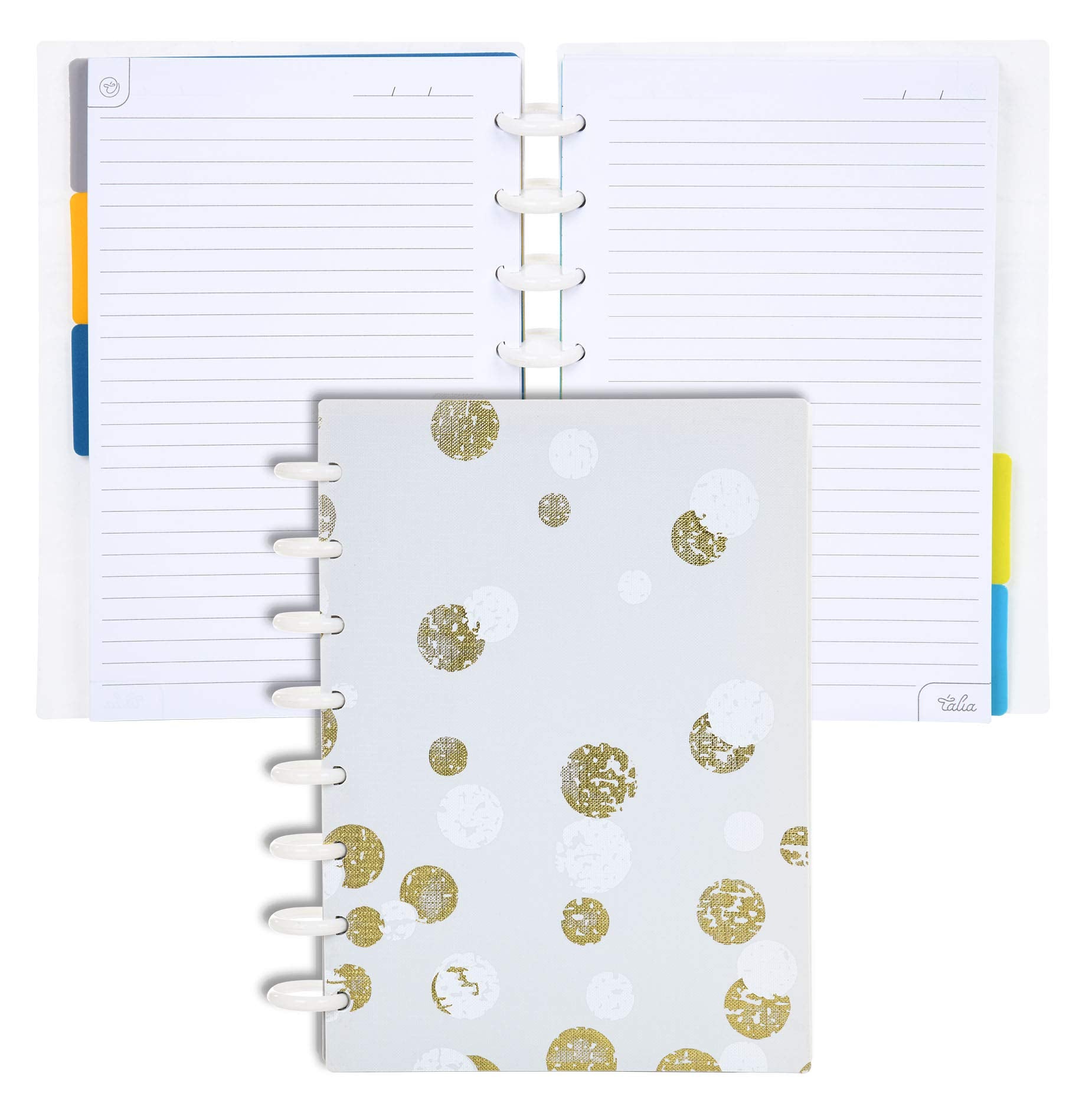 Talia Discbound Notebooks, Planner, Customizable, (Xbounce Gold, Junior (5.5In X 8.5In))