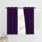 Nicetown 100% Blackout Curtains With Black Liner Backing, Thermal Insulated Curtains For Living Room, Noise Reducing Drapes, Royal Purple, 37' Wide X 50' Long Per Panel, Set Of 2 Panels