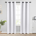Cosviya Grommet Blackout Room Darkening Pure White Curtains 84 Inch Length 2 Panels,Thick Polyester Light Blocking Insulated The