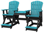 American Furniture Classics Balcony Height Table Double Glider, Aruba & Black