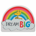 Open Road Brands Peanuts Woodstock Dream Big Rainbow Shelf Sitter Decor - Chunky Wood Block Peanuts Decoration for Home or Schoo
