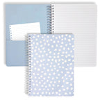 Steel Mill & Co Cute Mini Spiral Notebook, 8.25' X 6.25' Journal With Durable Hardcover And 160 Lined Pages, Light Blue Dots