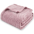 Sochow Super Soft Flannel Fleece Bed Blanket, Lightweight Cozy Warm Leaves Textured Plush Blanket As Bedspread Coverlet Bed Cove