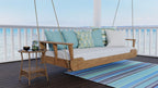 Mad Mats Outdoor Rug, Reversible Plastic Mat For Patio Porch, Deck, Kithchen, Stripes, (2.5' X 6', Grey Aqua)