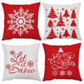 Christmas Decorative Throw Pillow Covers 18X18 Inch Set Of 4 Christmas Holiday Velvet Pillow Cases Xmas Santa Clause Deer Snowma