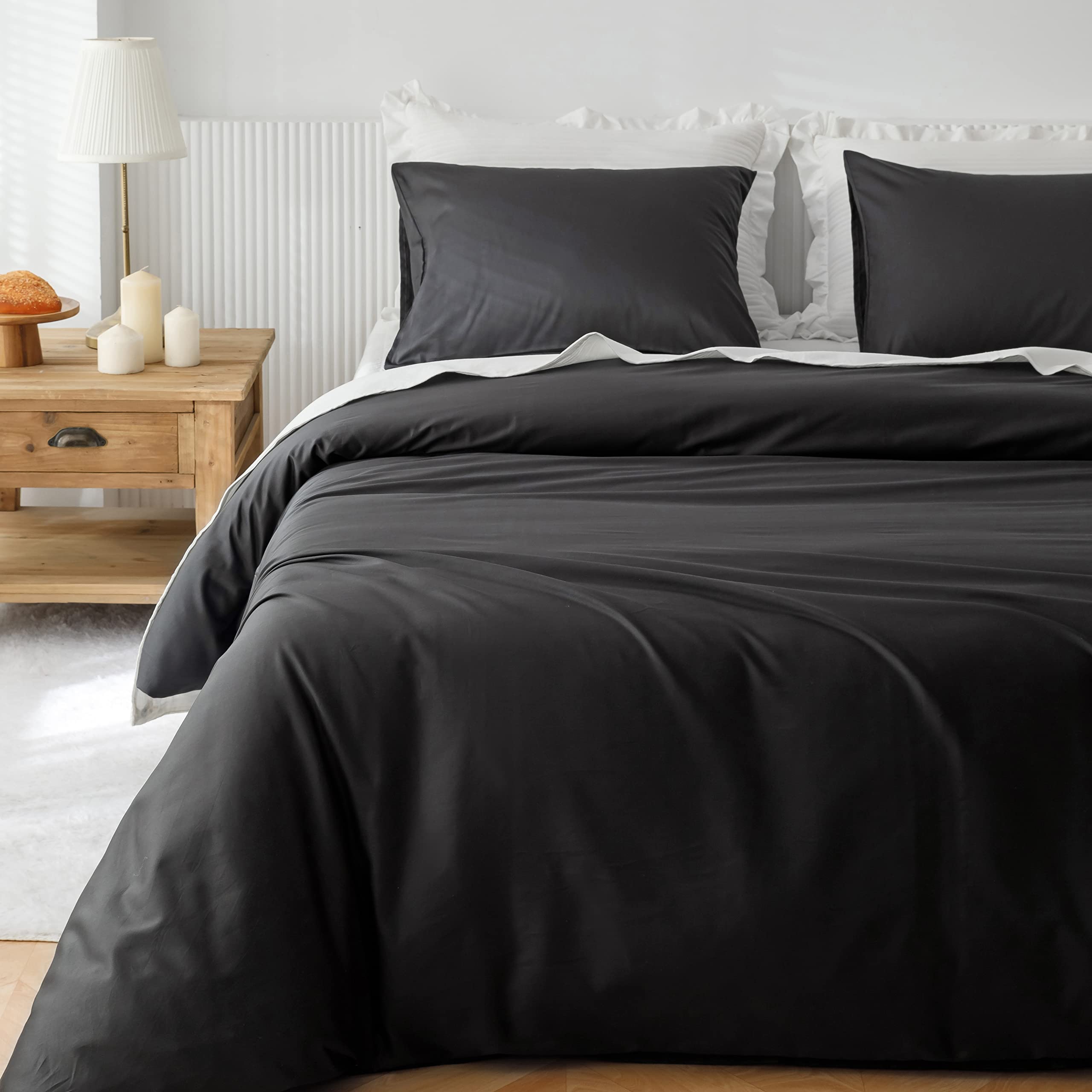 Heimenaogo Egyptian Cotton Duvet Cover Twin/Twin Xl Sateen Weave, Silky Soft And Breathable Bedding Set With Zipper Closure, Lon