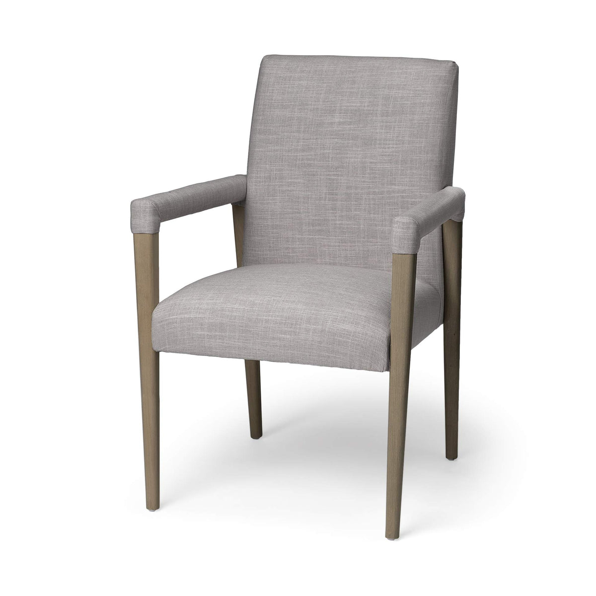 HomeRoots Grey Fabric Wrap with Brown Wooden Frame Dining Chair