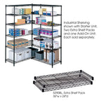 Safco Office Document Storage Industrial Extra Shelf Pack, 24 x 36 Black