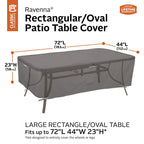 Classic Accessories Ravenna Water-Resistant 72 Inch Rectangular/Oval Patio Table Cover, Outdoor Table Cover