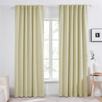 Deconovo Solid Thermal Insulated Window Blackout Curtains, Beige Rod Pocket And Back Tab Curtains - Window Coverings Curtains For Girls Room, 52X95 Inch, Beige, 2 Panels