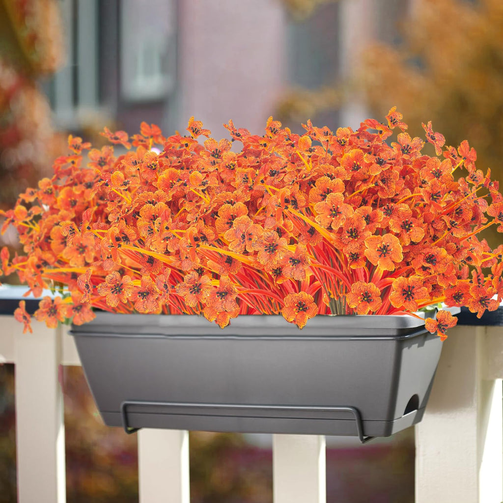 Artificial Fall Flowers For Outdoors, 20 Bundles Faux Plants No Fade Plastic Shrubs Autumn Decor Farmhouse Home Garden Thanksgiv