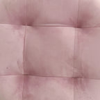 HomeRoots Pink + Matte Gold Metal + Fabric w/Polyurethane Foam Pad 17' Pink Tufted Velvet and Gold Stool