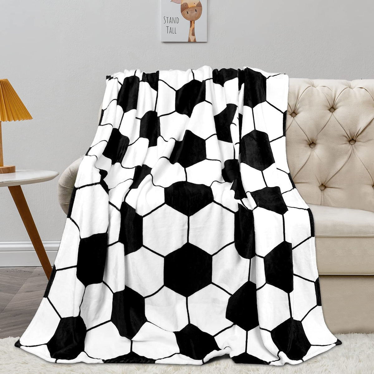 Mastiee Soccer Blanket, Soccer Gifts For Boys Girls Soccer Lovers, Soft Fleece Throw Blanket For Kids Toddlers Teens Soccer Deco