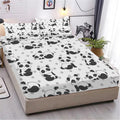 Urlinens Cute Panda Fitted Sheet And Pillowcase Twin Size, Polka Dot Lovely Panda Sheet Set For Kids Boys Girls Teens, Soft Micr