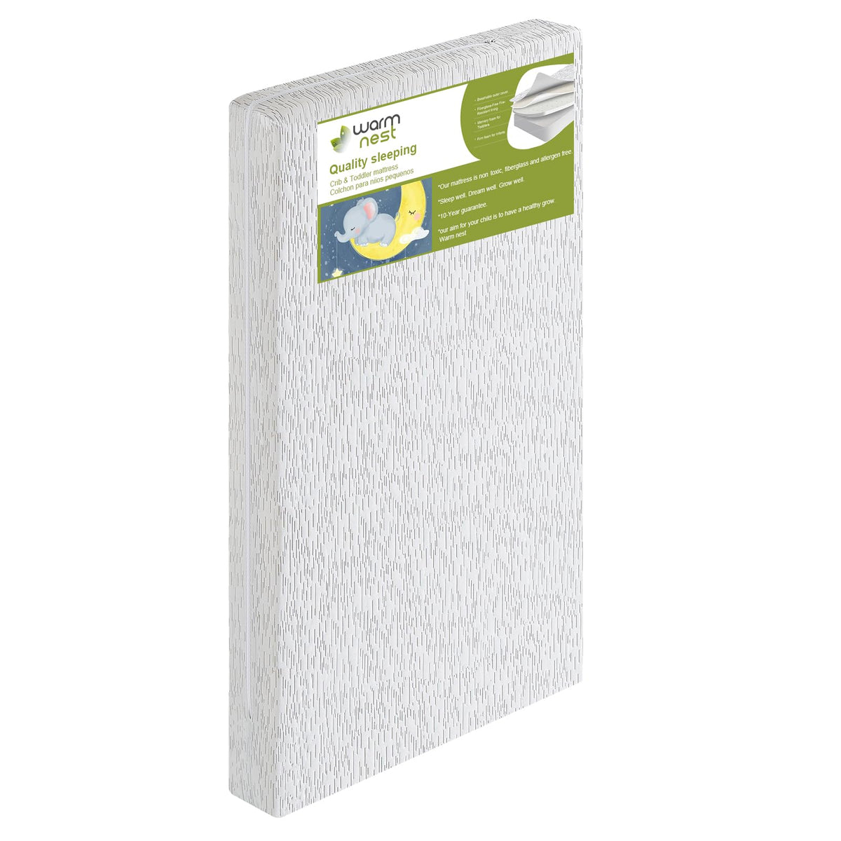 Premium Dual Sided Memory Foam Crib Mattress, Breathable, Washable, Waterproof, Fits Standard Full-Size Crib And Toddler Bed, Fi