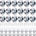 Pangda Concave Wall Door Bumper Stop Silver Stainless Steel Wall Door Bumper With 1-1/8 Inch Gray Round Rubber Protector Stops(S