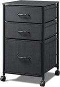 DEVAISE Mobile File Cabinet, Rolling Printer Stand with 3 Drawers, Fabric Vertical Filing Cabinet fits A4 or Letter Size for Hom