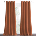Nicetown Halloween Burnt Orange Blackout Curtains For Sliding Door - 55 By 102, 2 Pieces, Blocking Out Sunlight Window Treatment