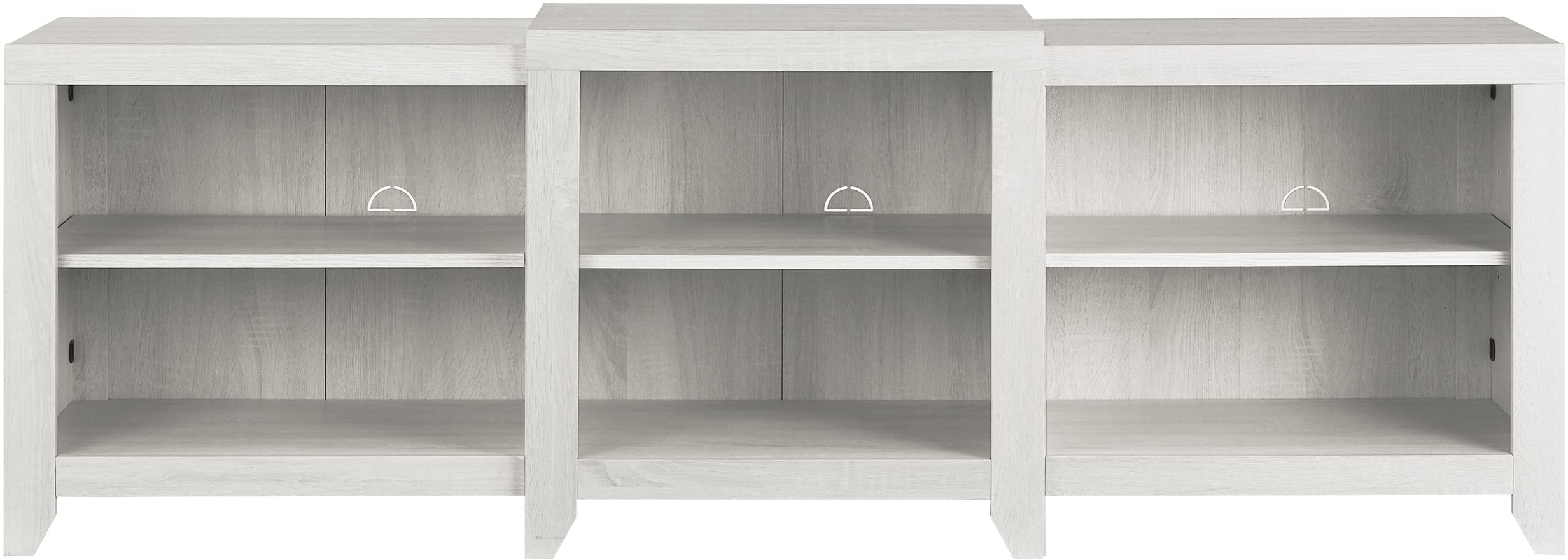 Crosley Furniture Ronin Low Profile Tv Stand For 75+ Inch Tvs, Entertainment Center With Storage Shelves, Whitewash