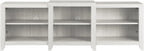 Crosley Furniture Ronin Low Profile Tv Stand For 75+ Inch Tvs, Entertainment Center With Storage Shelves, Whitewash