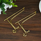 Artliving (2 Pack 5 Inch Iron Display Stand, Gold Iron Easel Plate Display Photo Holder Stand, Displays Picture Frames, Cookbook