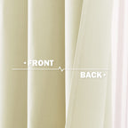 Nicetown Farmhouse Style Kitchen Curtains, Rustic Short Blackout Curtains For Home Decor, Energey Saving Grommet Top Window Valances Tiers For Bathroom/Basement, 2 Panels, Lighet Beige, W42 X L24