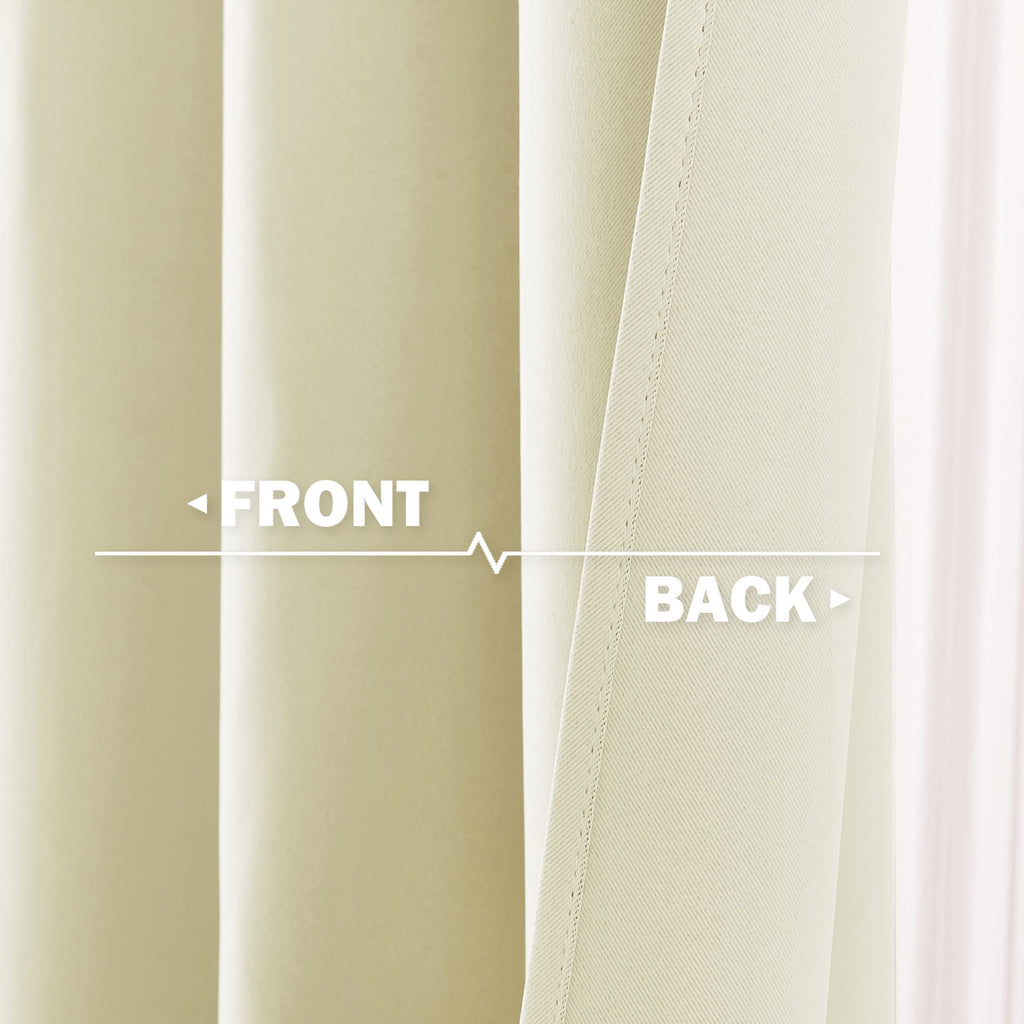 Nicetown Bedroom Half Window Curtain Valances Home Decor, Farmhouse Country Blackout Valances Eyelet Top Curtains For Living Room Window Topper, 1 Pair, 29' Width X 24' Length, Light Beige