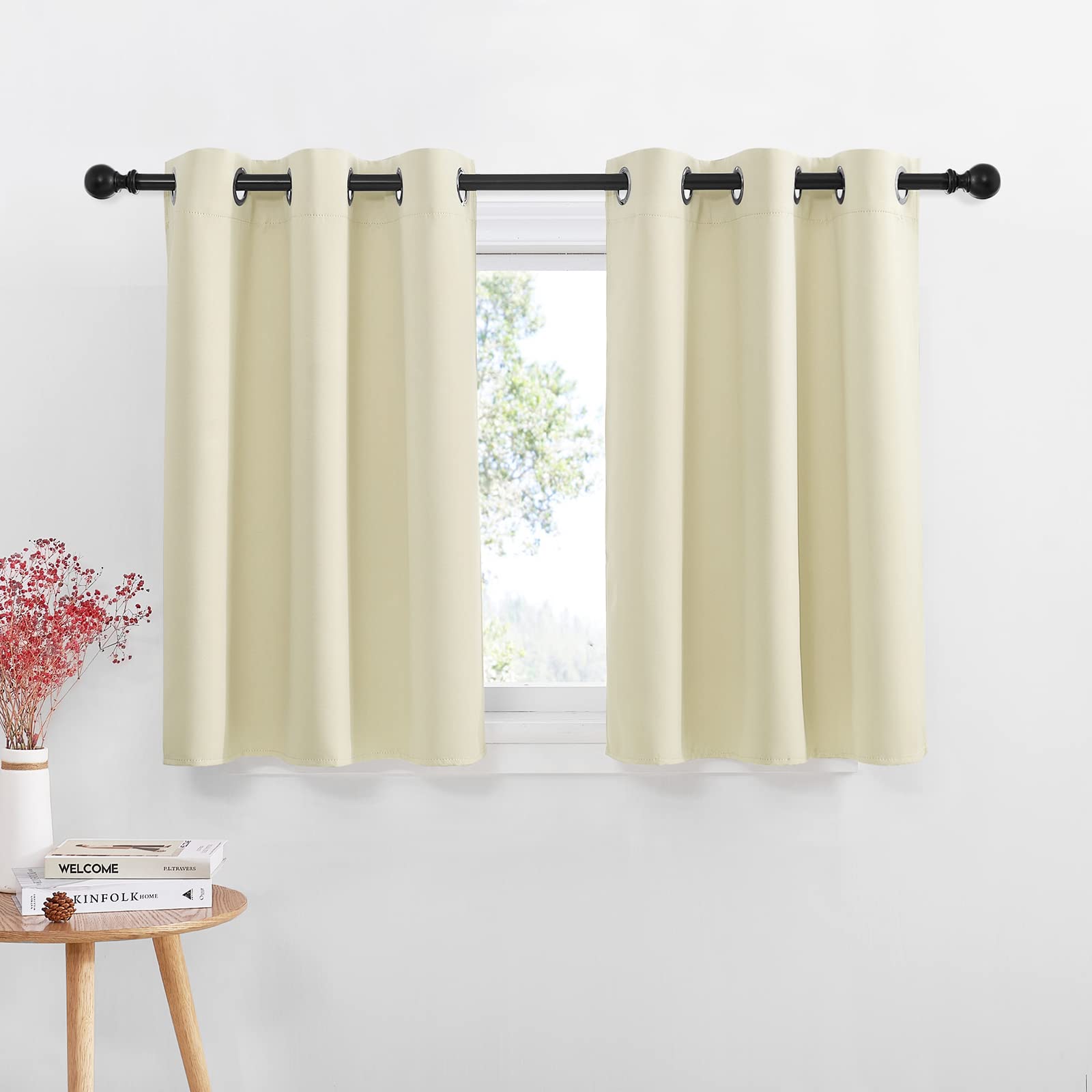 Nicetown Thermal Insulated Blackout Window Curtains - Energy Efficient Home Decor Grommet-Top Short Curtains For Bedroom (42 By