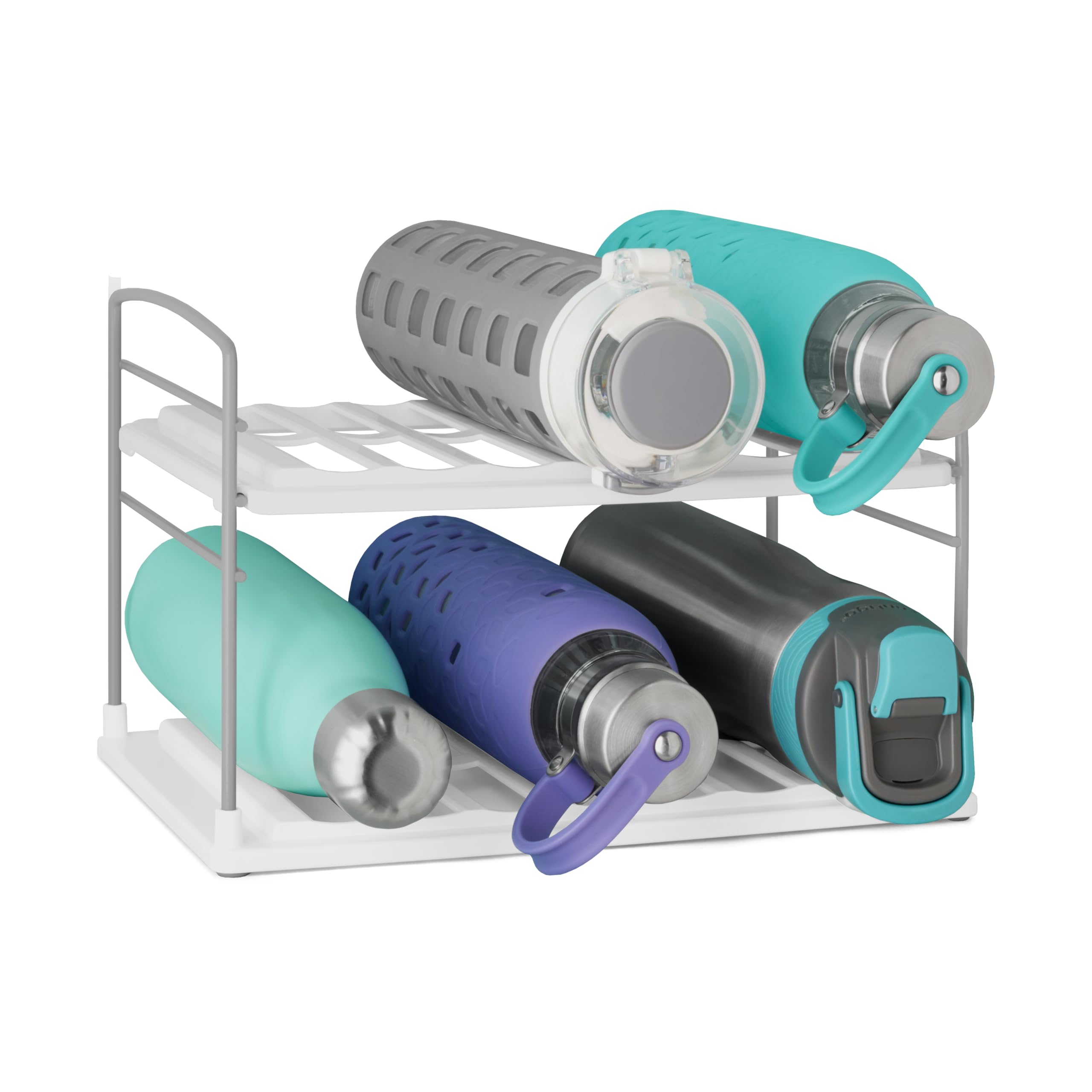 YouCopia UpSpace Water Bottle Organizer, Adjustable Storage Rack for Kitchen Cabinet and Pantry Organization, 2-Shelf