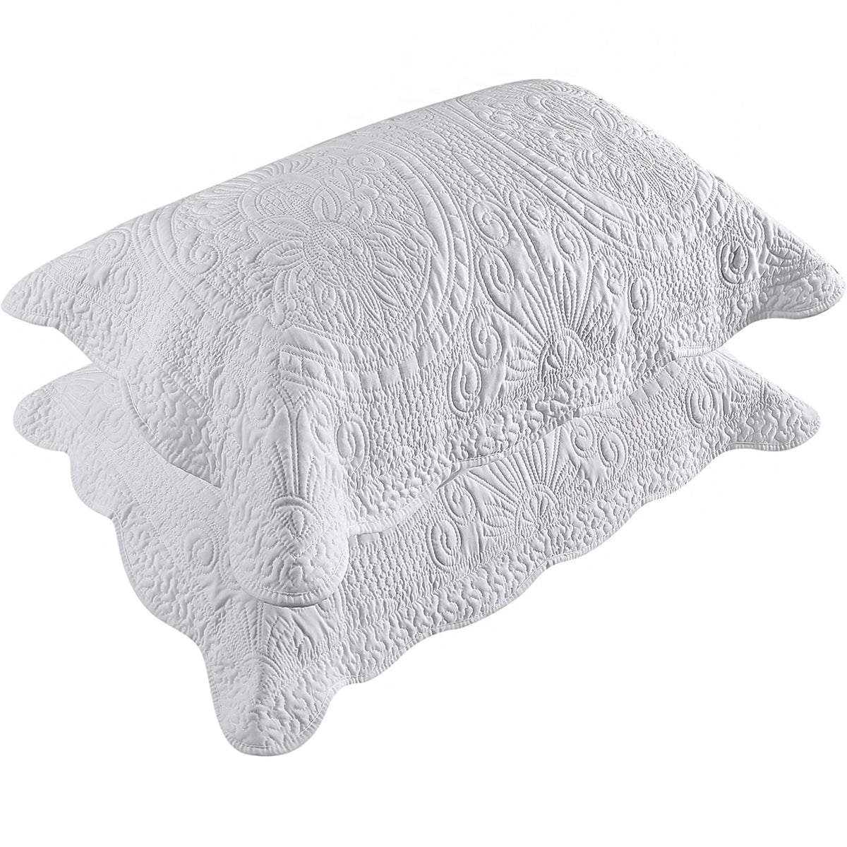 Bosowos Pillow Shams Standard Size Set Of 2, Ultra Soft Breathable Quilted Pillow Cases 20 X 26 Inches For Sleeping, Decorative
