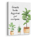 XWELLDAN Growth Looks Different for Everyone Mental Health Growth Mindset Wall Art Canvas Prints,Potted Plant Wall Art Decor for