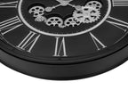 Monarch Specialties I 9032 Clocks, 30' Round, Gear Mechanism, Large Oversized, Wall Clock, Black, Transitional