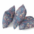HomeRoots Blue White Pink 16â€ Indigo Red Tropical Zippered Suede Throw Pillow