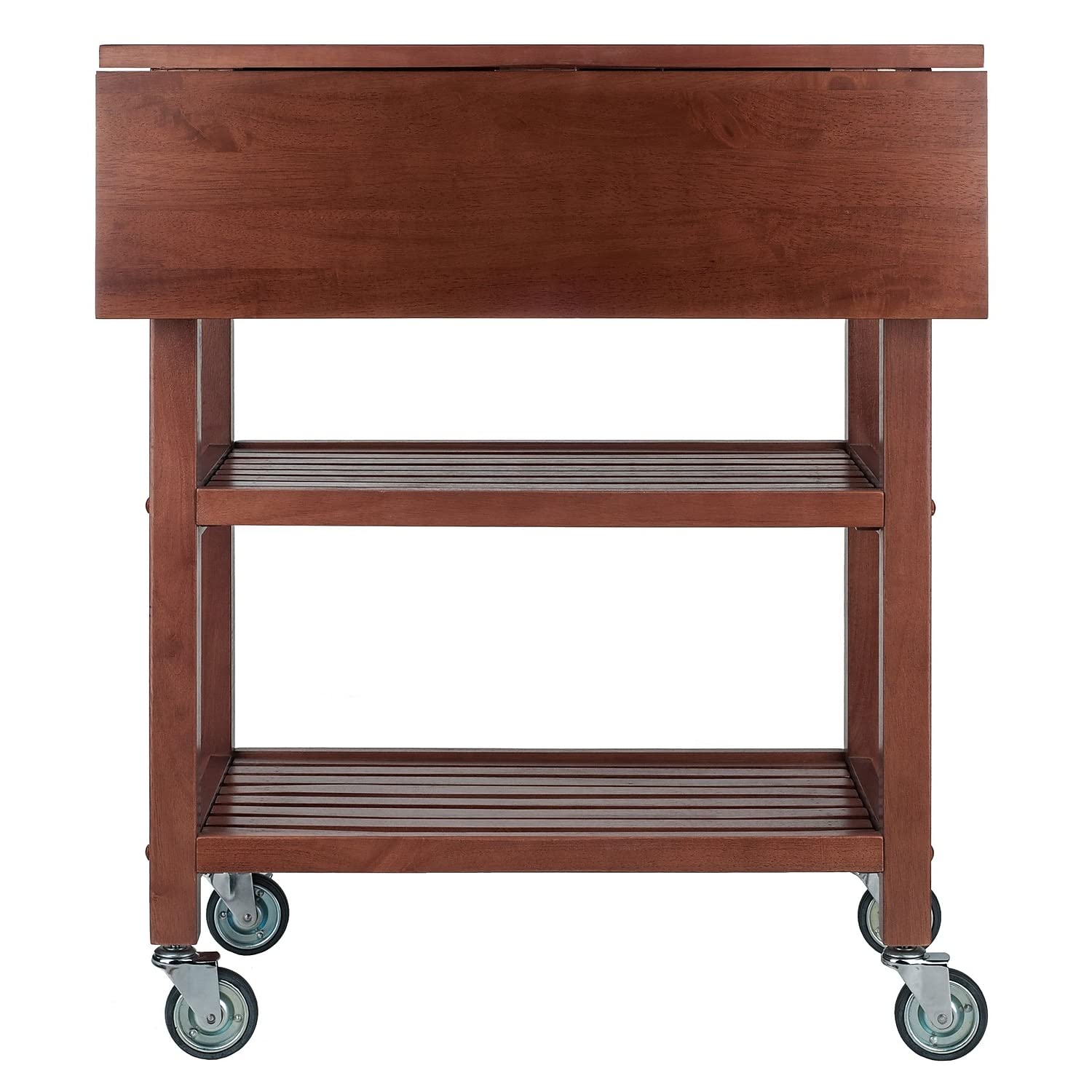 Winsome 94734 Jonathan 2 Drawer Rolling Kitchen Cart in Walnut