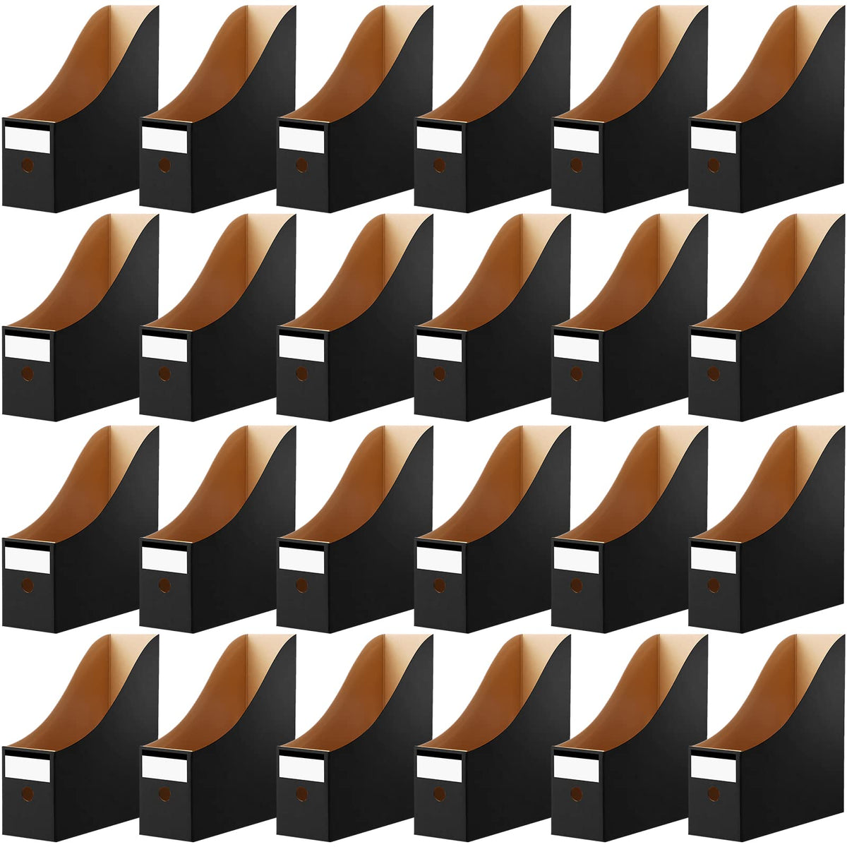 Thenshop 24 Pcs Magazine Files Cardboard Holders,Classic,Black
