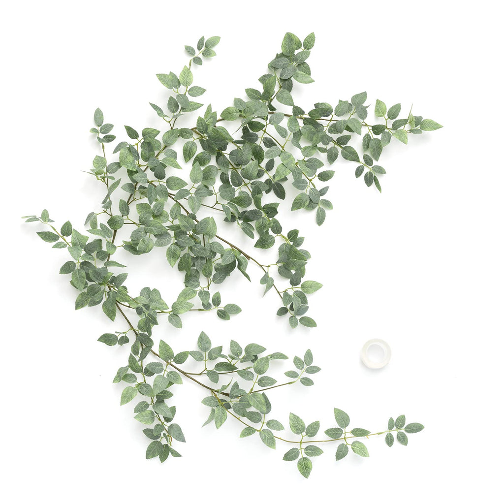 Ling's Moment Artificial Rose Green Leaf Garland Greenery Vine for DIY Wedding Head Table Chairback Welcome Sign Table Centerpie