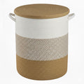 ALLURING HOMES Basket with Lid, 15?x 20?Woven Storage Basket for Blankets, Toys, Pillows, Towels, Living Room Bedroom Storage Bi