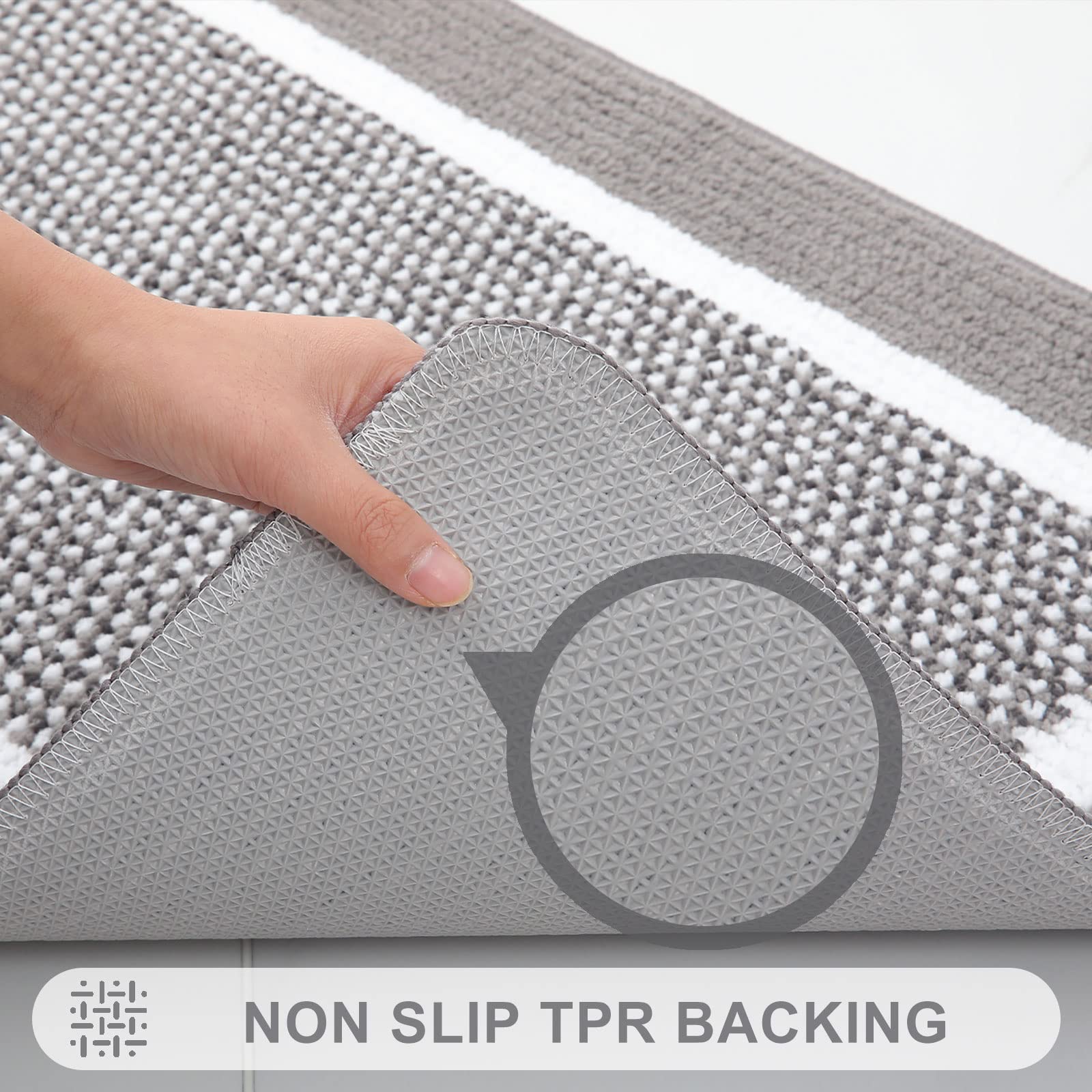 Colorxy Indoor Door Mat, Non-Slip Absorbent Resist Dirt Entrance Mat, Sturdy Low-Profile Inside Floor Carpet Mats, Washable Front Entry Doormats For Entryway, 71''X47'', Grey