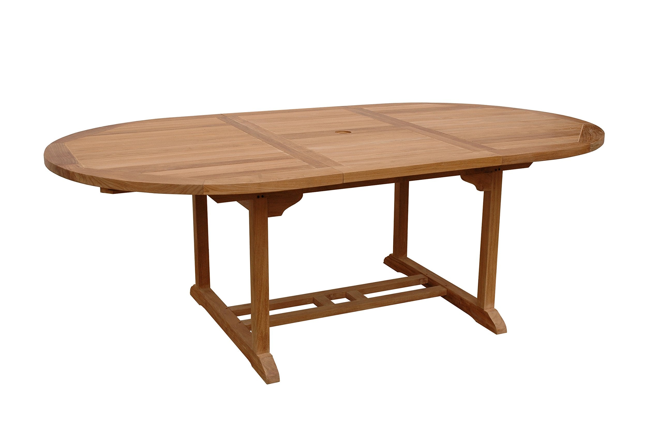Anderson Teak Patio Lawn Garden Furniture Bahama 87" Oval Extension Table Extra Thick Wood